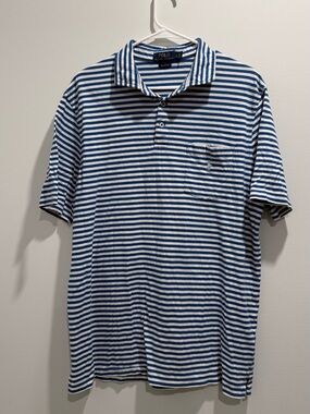 Polo by Ralph Lauren Blue and White Striped Short-Sleeve Polo
